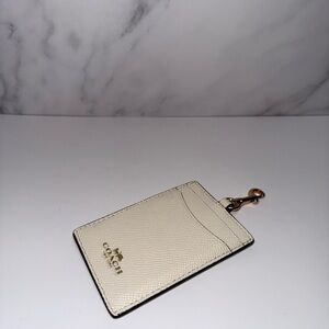 Coach Ivory Card Holder with Gold Clip